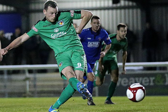 1st goal-penalty-David Forbes confidently puts the ball into the corner