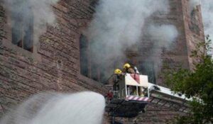 Peckforton Castle trio commended for bravery during fire