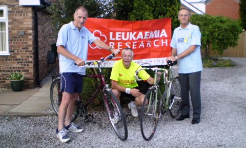 Wistaston cycle riders Tony Mason, Ben Reinhardt, Terry O'Connor