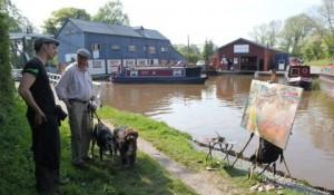 Rob Pointon painting at Wrenbury Mill