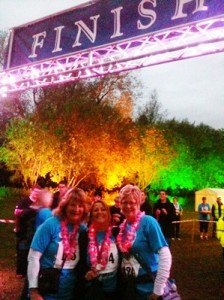 St Luke's Hospice Midnight Walk - finish line