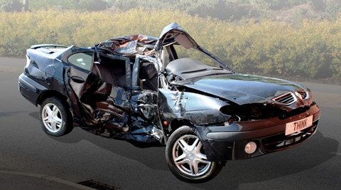 Cheshire Police - crashed car exhibit