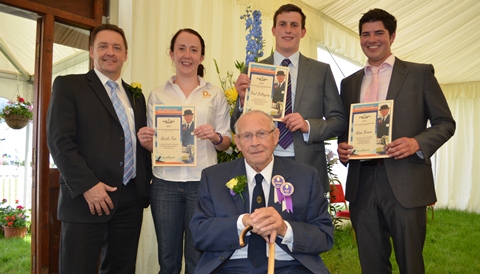 John Platt Scholarship Dave Kynaston, Nicola Fair, Paul Billington and Adam Brown with John Platt