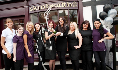 Skin Health Spa Nantwich team celebrate with Danielle Lloyd