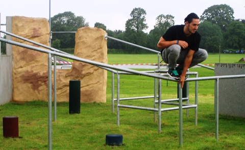 Daniel Ilabaca tries out Nantwich's new Freerunning park