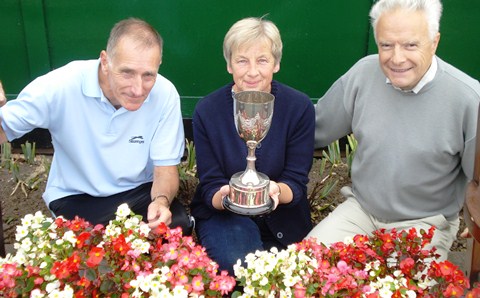 Wistaston Jubilee Tennis Club (l to r): Tony Mason, Helen Heath, Bill Heath