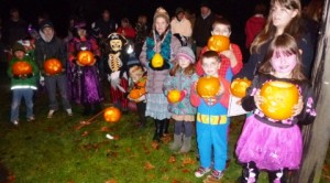 Children's best pumpkin competition winners and participants