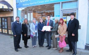 MP Timpson backs Crewe and Nantwich “Green Gap” 4,000-name petition