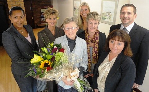 Susan Houghton (centre) with Meadowbank team