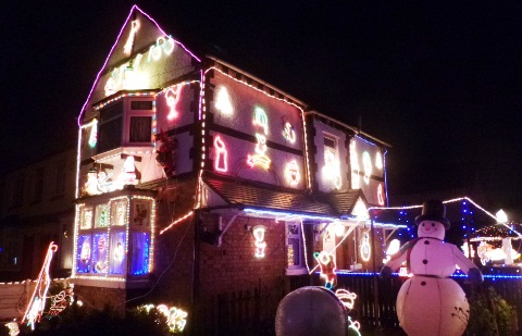 Christmas Lights house on Alton Street, Crewe