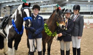 Lesley Mitton with Frankie, Holly Bretnall with Dolly Daydream and Hannah Goldstraw