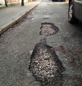 South Crofts in Nantwich, has 50 pot-holes