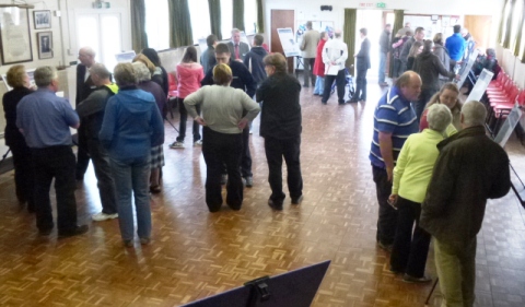 Gladman public exhibition (19-4-13) - visitors view the display boards (1)