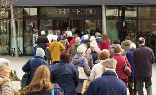 M&S shoppers in Nantwich