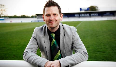 Danny Johnson, Nantwich Town manager (pic by Simon J Newbury)