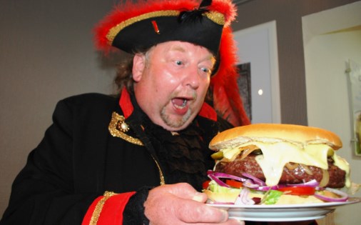 Nantwich Town Crier faces Man v Burger challenge