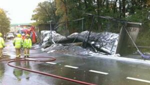 Lorry fire closes M6 in Cheshire, sparking 10-mile tailbacks