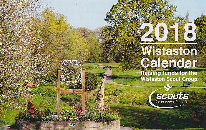 2018 Wistaston Calendar - front cover, raising Scout group funds