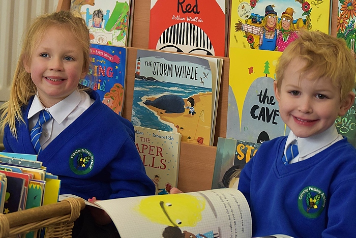 Calveley Primary hew headteacher and pupils