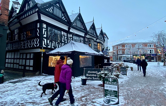 nantwich bookshop in snow