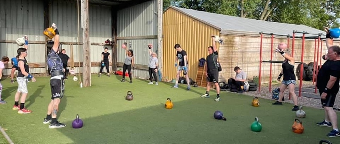 group training with kettlebell