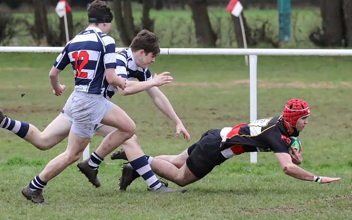 Jacob goes over to score v Eccles