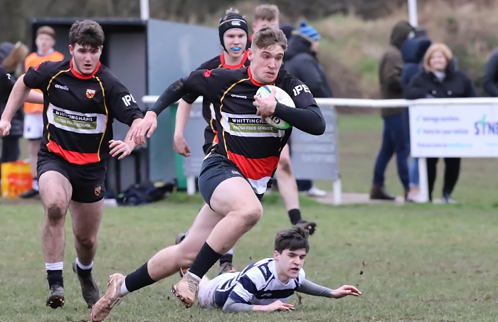 Olly Hollins runs clear v Eccles