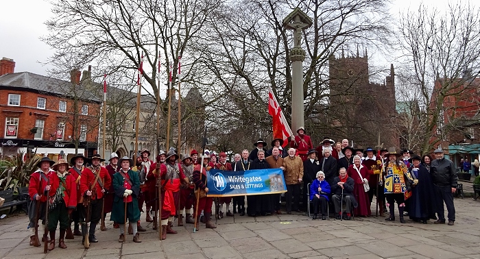 Recreating 1972 wreath laying photo - Herbert Rowsell sitting with red scarf (1)