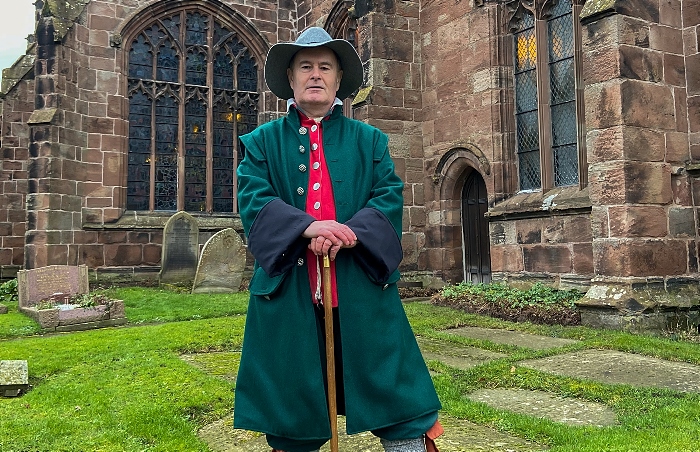 Visitor David Kellett outside St Marys Acton dressed as a Civilian Constable from the English Civil War period (1)