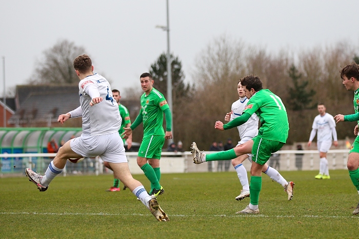 First-half v Buxton - Shaun Miller beautifully curls his strike into the far corner for the Dabbers (1)