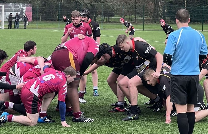 Olly Joyce battling at the scrum v Rossendale