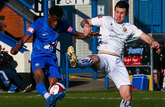 First-half - Matt Bell battles for the ball (1)