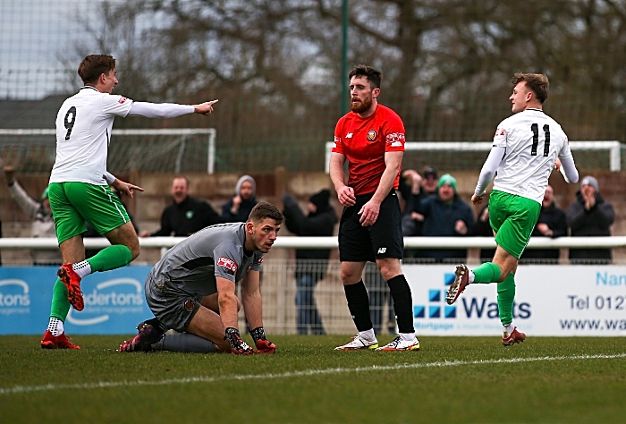 First-half - first Nantwich goal - Jacob Bickerstaff celebrates his goal (1)