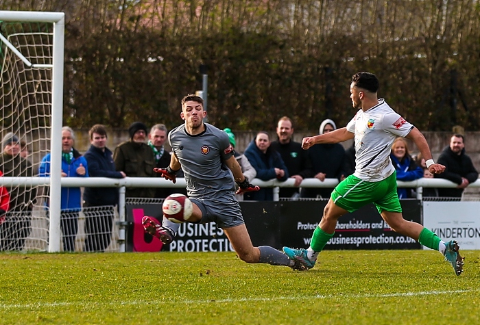 Second-half - Akiel Raffie scores the second goal for the Dabbers (1)