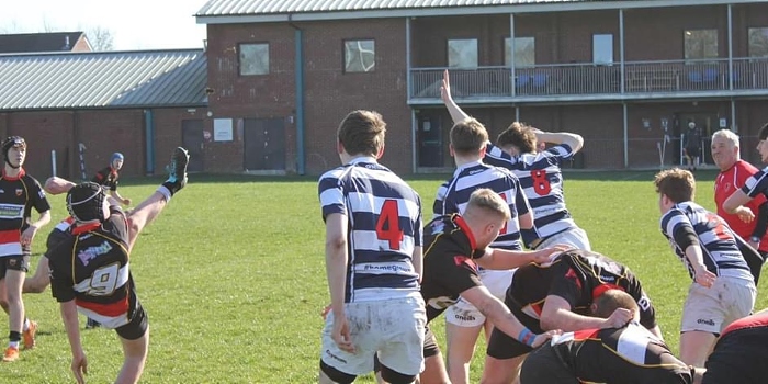 Tom Box kicks v Eccles