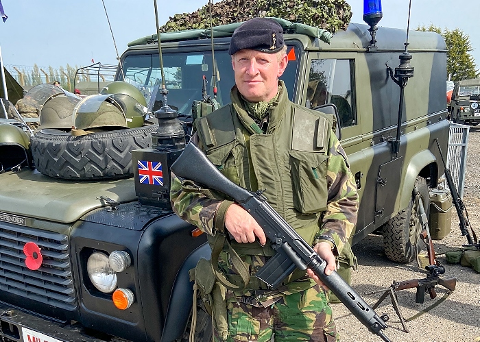 Cold War Weekend - British Military Police re-enactor mans a checkpoint (1)