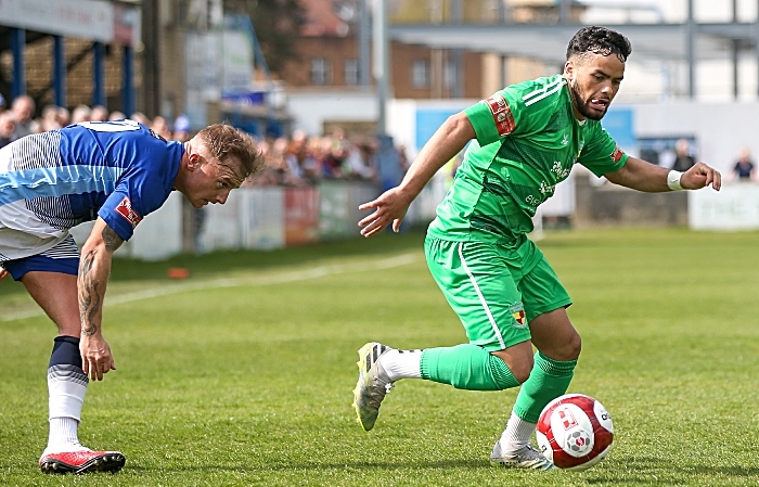 First-half - Akiel Raffie beats the Matlock defender (1)