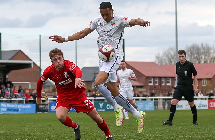 First-half v Stafford - Kole Hall controls the ball (1)