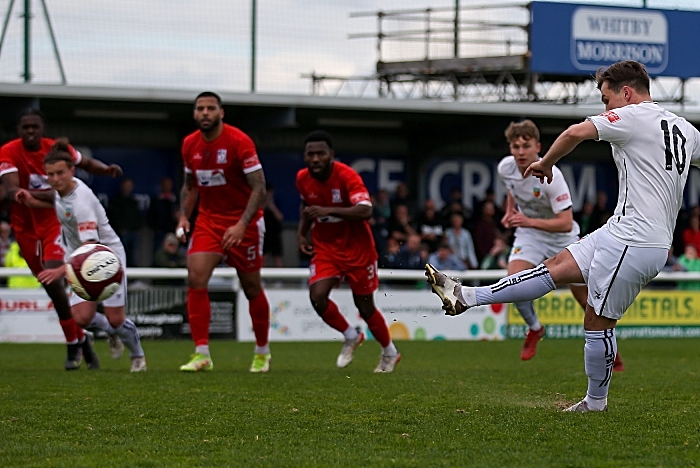 First-half v Stafford - first Nantwich goal - Sean Cooke slots the spot-kick straight down the middle (1)