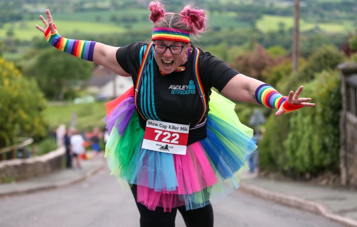 Victoria Mckinlay in a brightly coloured tutu enjoys the run (1)