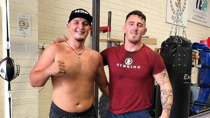 Ricky Gorman, left, training for debut fight