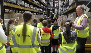 Calveley pupils visit Boughey Distribution in Wardle