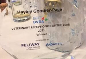 Nantwich Pet Vets receptionist scoops national honour