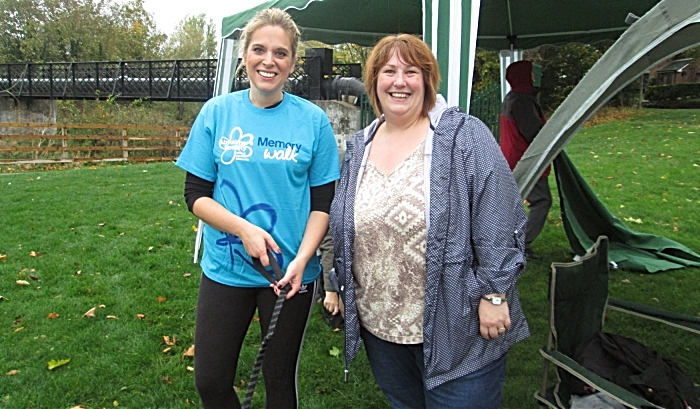 Laura Smith MP and Dawn Sime; co-owner of Home Instead Senior Care Crewe - Memory Walk