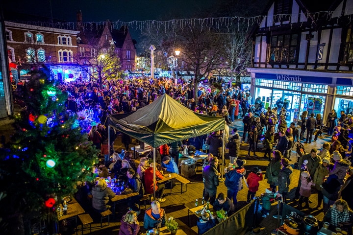 Nantwich lights switch on town square