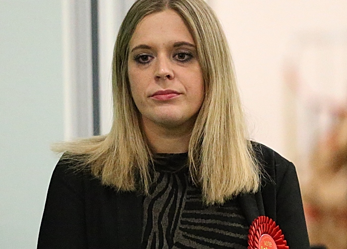 A dejected Laura Smith during the Kieran Mullan (Conservatives) acceptance speech (1)