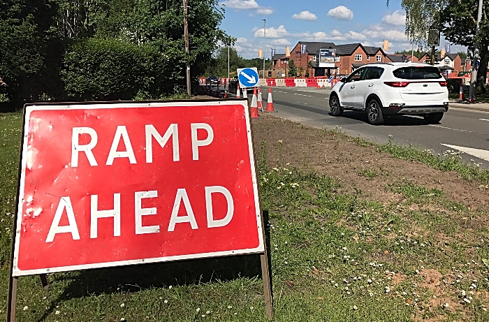 A vehicle approaches the A530 (Middlewich Road)-Wistaston Green Road junction (1)