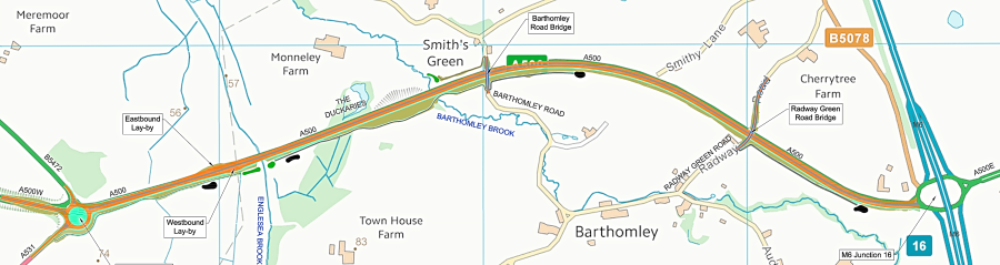 A500 dual carriageway visual