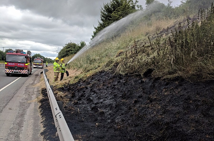 A500 fire on embankment