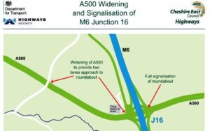 Motorists delay warning as A500 widening gets underway at junction 16